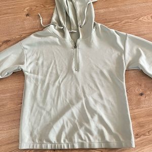 Green athletic quarter zip hoodie